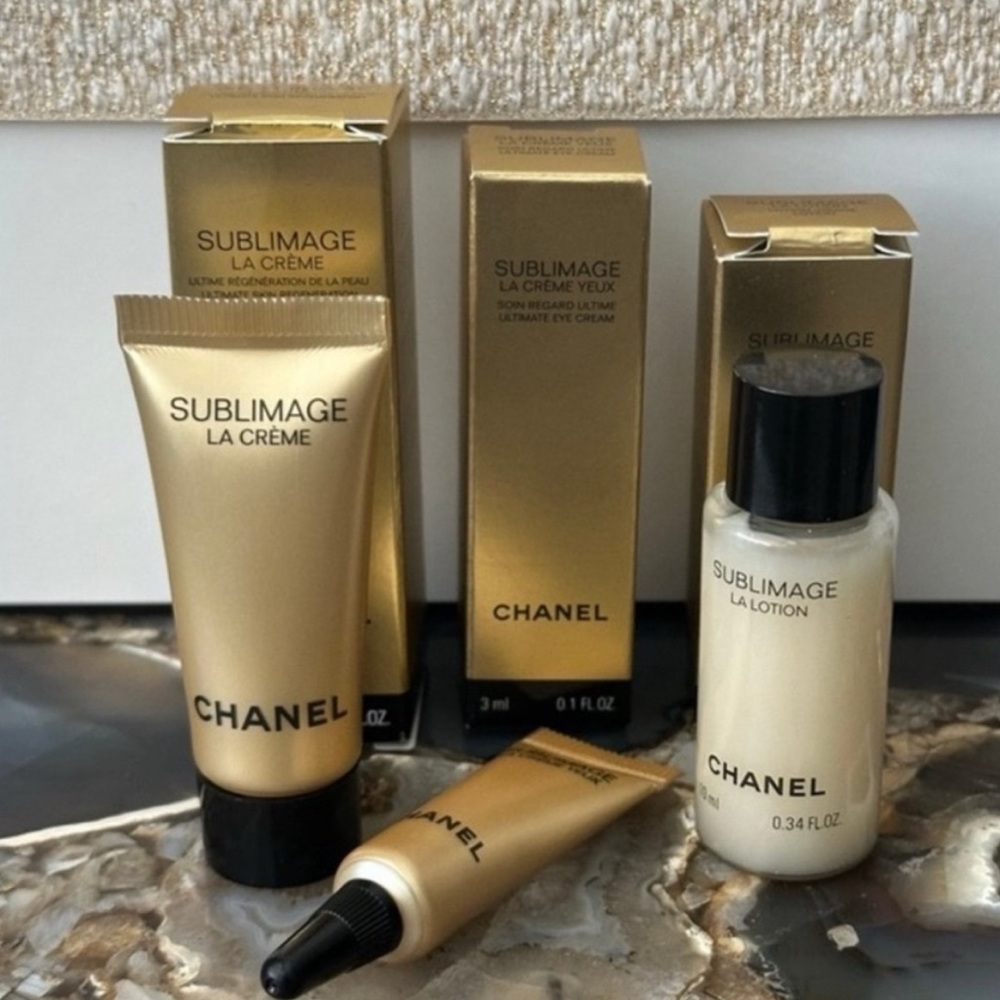Chanel Sublimage Gold Skincare 
FACE CREME / EYE CREME /LOTION & POUNCH